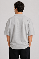 T-shirt homme gris à col rond et manches courtes, coupe classique, couleur unie, jersey décontracté en coton, design uni, tripur India