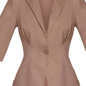 Blazer femme grande taille 2026 OEM, col en V profond, coupe ajustée, un bouton, veste de costume de bureau, mode, vente en gros, vêtements formels personnalisés - Product Image 5