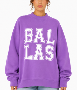 High Quality Women's Heavy Cotton <b>Mock</b> Neck Pullover Oversized Fleece Sweatshirt with Custom Screen Printing OEM Service - Product Image 3