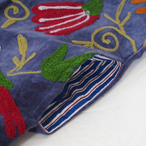 Women Velvet Embroidered Reversible <b>Quilted</b> <b>Jacket</b> O-Neck Regular Sleeve Floral Boho Style Autumn Coat Handmade Suzani <b>Pattern</b> - Product Image 5