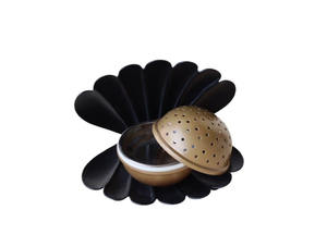 เตาเผาเครื่องหอมเปลือกหอยเชลล์ขายส่งแบบหรูหราพร้อมฐานสีดำด้านตกแต่งโต๊ะสไตล์โมเดิร์น - Product Image 5