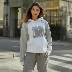 Ensemble sweat à capuche et pantalon assorti pour femme, survêtement en molleton de coton avec personnalisation OEM ODM - Product Image 6