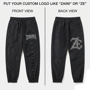 Premium Men's High Street <b>Nylon</b> Wind Breaker Pant 100 GSM Black Lightweight Water Resistant <b>Jogger</b> Drawstring Closure Custom - Product Image 1