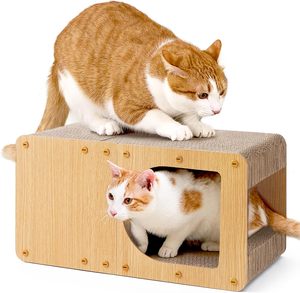 Luxury Classic Cardboard <b>Cat</b> Scratcher House 20-Inch Corrugated Eco-Friendly Scratcher for Indoor <b>Cats</b>. Large <b>Scratching</b> <b>Board</b> - Product Image 1