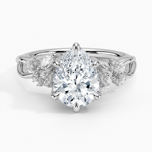 BOJ <b>Ring</b> 083 Pear Cut 925 <b>Silver</b> Flower Cluster <b>Solitaire</b> Diamond <b>Ring</b> 2ct D Color VVS1 Moissanite GRA Certified Low Price - Product Image 1
