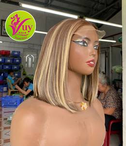 ผมต่อแบบบ๊อบสั้น ผมแท้ ตรง สีน้ำตาลธรรมชาติ สีบลอนด์ออมเบร หลากหลายเฉดสี ราคาถูก - Product Image 5