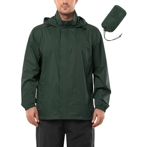 Men's Summer Lightweight Printed Waterproof Packable Hooded <b>Rain</b> <b>Jacket</b> Outdoor Windbreaker for Hiking Travel - Product Image 1