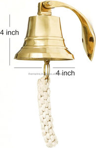Cloche de bateau en laiton poli brillant de qualité supérieure intérieur/extérieur tenture murale nautique décorative décoration de la maison cloche d'écran en soie - Product Image 6