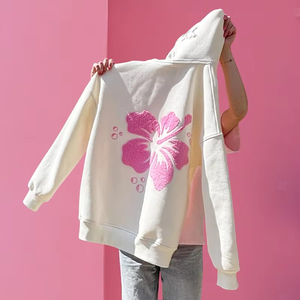 บริการสกรีนโลโก้ตามสั่งบนเสื้อฮู้ดผ้าฝ้าย 100% สำหรับผู้หญิง ผลิตในประเทศปากีสถาน มีให้บริการสำหรับลูกค้า B2B ทุกราย - Product Image 3