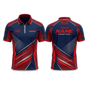 Polo personnalisé pour équipe de course avec logo brodé, vêtements de sport automobile haut de gamme, fabrication OEM ODM directe d'usine - Product Image 4