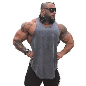 Couleur unie Hommes Casual Sport Running Débardeurs Respirant Coton Sans Manches Gym Fitness Musculation Muscle Lâche Plus La Taille - Product Image 1