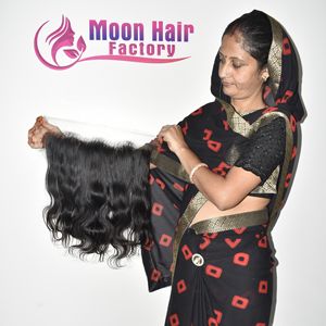 Extensions de cheveux humains indiens 100% naturels, qualité HD, ondulés, couleur noire, cuticules alignées, Remy vierges, prix de gros - Product Image 5