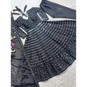 Vestidos de Noche - Vestido Anarkali con Bordado de Lentejuelas para Fiestas - Product Image 6