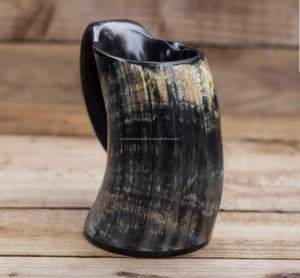 2024 Viking boire corne tasse meilleur vendeur fabriqué à la main poli verre à liqueur tasse artisanat naturel - Product Image 2