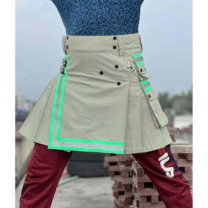 Kilt de travail pour homme écossais, fait main, en coton, hybride, pour pompier, avec poches de sécurité - Product Image 1