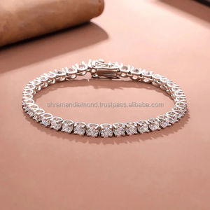 SHRAMAN DIAMOND Pulsera de tenis de lujo unisex de plata de ley 925, clásica, 4 mm, 9.52 ct, con diamantes cultivados en laboratorio, sin níquel, personalizable - Product Image 2