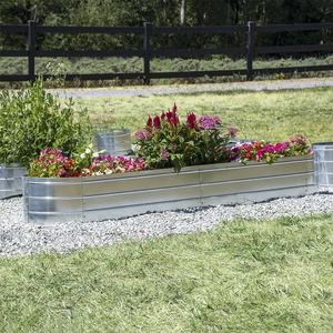 67,25x19,75x11,75 pulgadas. Cama de maceta de jardín elevada de acero galvanizado ovalado-Exterior para plantas, vegetales y Flores-Gris - Product Image 3