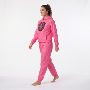 Ensemble de survêtement en nylon pour femmes, veste coupe-vent zippée et pantalon, vente en gros - Product Image 3