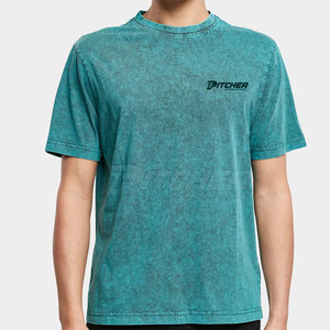 Camiseta con efecto lavado ácido para hombre, material de algodón suave, estilo casual y moderno para uso diario. - Product Image 2