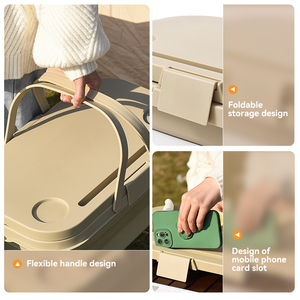 XinHang Giỏ Dã Ngoại Ngoài Trời Có Thể Gập Lại Tiện Lợi Giỏ Dã Ngoại Có Nắp Đậy Chắc Chắn Dung Tích Lớn Đa Năng Xô Cắm Trại - Product Image 4