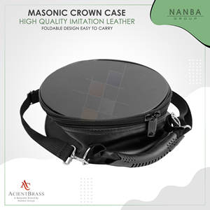 Black <b>Masonic</b> Regalia Cap Case Leather Freemason Hat Soft Carry Bag Zipper Closure Lightweight Customizable Excellent Protection - Product Image 2