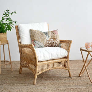 Ensemble de canapés en rotin polyvalent de luxe, style minimaliste nordique, canapés en bambou, chaise de coiffeuse avec coussin, prêt à l'exportation - Product Image 1