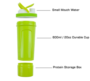 Bouteille Spider 24oz en plastique, shaker de protéines pour la gym, mélangeur sans BPA, bouchon articulé pour boire directement, vert - Product Image 2