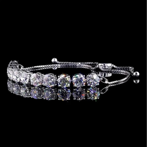 Pulsera de tenis ajustable con cadena y diamantes cultivados en laboratorio, certificados IGI, 11 quilates, oro de 14 quilates, color D-E, claridad VVS-VS, para mujer - Product Image 2