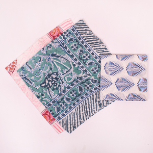 Jaipuri Block Print 100% Organic Cotton Neckerchief Ethnic Bandana Scarf Travel <b>Accessories</b> Sustainable Gift Wrapping Wristband - Product Image 2
