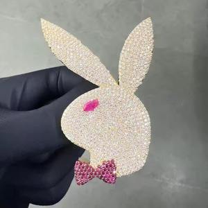 Pendentif Hip Hop de Luxe Exclusif en Or 14K et Argent Sterling, Moissanite Taille Brillant, Plaqué Rhodium, Fournisseur OEM Personnalisé pour Cadeaux - Product Image 1