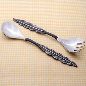 Pineapple Design Brass Handle Stainless Steel Salad Server Set Eco-Friendly Dishwasher <b>Safe</b> Salad <b>Tools</b> for Dining Table - Product Image 3