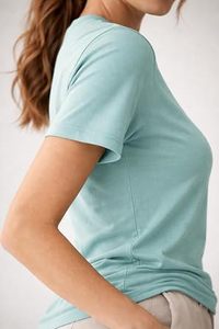 เสื้อยืดคอกลม STELLAR สำหรับใส่ทุกวัน เนื้อผ้า 60% คอตตอน/40% โพลีเอสเตอร์ ยับยาก นุ่ม ระบายอากาศดี เสื้อยืดแขนสั้นพื้นฐานสำหรับผู้หญิง - Product Image 1
