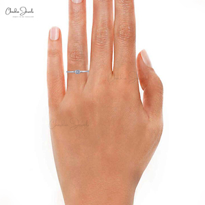 14K Solid White Gold Real Diamond Solitaire <b>Ring</b> 2.4MM Square Princess Cut <b>Ring</b> for <b>Dainty</b> Engagement <b>Ring</b> at Wholesale Price - Product Image 3