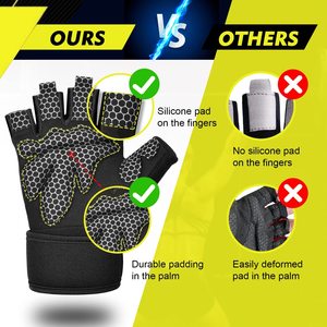 Gants de sport pour hommes et femmes, demi-doigts, antidérapants, pour la musculation, la remise en forme, la sécurité, la salle de sport - Product Image 5