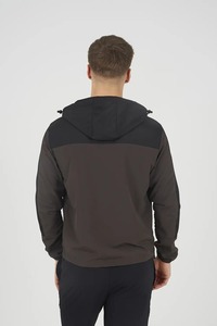 Men's Hooded Windbreaker <b>Jacket</b> Solid Color Zipper Closure Casual Outdoor Wear Autumn Polyester Material - Product Image 2