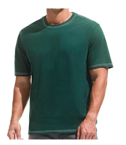 T-shirt uni pour homme en polyester-coton personnalisé avec impression sérigraphique compressée à grammage lourd – Modèle personnalisé - Product Image 5