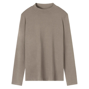 Thick Cotton Mock Neck T Shirt Men Oversize Custom Logo Printing OEM Wholesale Streetwear Manufacturer - Product Image 5