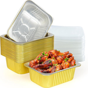 Contenitore in Alluminio Dorato Rettangolare Monouso WB 1800ml 60oz con Coperchio in Plastica PP per Friggitrici <span class=keywords><strong>ad</strong></span> <span class=keywords><strong>Aria</strong></span> e Asporto - Product Image 4