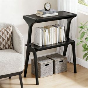 Tavolino Consolle in Legno Massello con Ripiano Portaoggetti, Utilizzabile Come Tavolino da Caffè, Comodino o Tavolino Laterale per Divano - Product Image 3