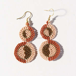 Shan India Double Circle Glass Beads Boho Fashion <b>Earrings</b> Jewelry Seed Beaded Handmade Dangle Lead Cadmium Free for Women Girls - Product Image 2