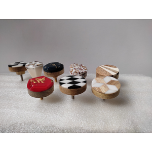 Premium Wooden and Resin Decorative Knobs for <b>Kitchen</b> Dresser Cabinets Drawers <b>Cupboards</b> with Modern Bold Style - Product Image 6