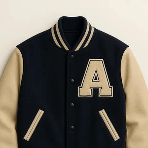 Veste universitaire de qualité supérieure en gros, veste brodée de style Letterman, corps en laine avec manches en cuir - Product Image 5