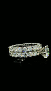 ชุดแหวนเพชรโมอิส3ct าไนต์ทรงกลมเจียระไนแหวนแต่งงานของเจ้าสาวชุด S925เงินเครื่องประดับแหวนหมั้นแหวนเพชร - Product Image 4