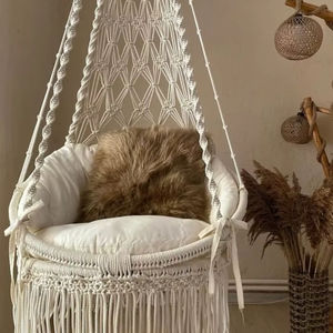 Macrame Hanging <b>Chair</b>, Macrame Porch rocking <b>swing</b>, <b>Hammock</b> <b>Chair</b>, Macrame Round <b>Swing</b> - Product Image 1
