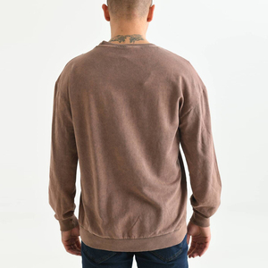 เสื้อสเวตเชิ้ตผู้ชายคอลเลคชั่นใหม่ปี 2026 แบบสั่งทำพิเศษ ล้างสีแบบแอซิดวอช ผ้าฝ้าย 100% สไตล์ลำลองสำหรับฤดูหนาว ทรงโอเวอร์ไซส์ วินเทจ ล้างสีแบบวินเทจ คอกลม - Product Image 2