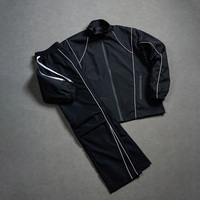 Ensemble coupe-vent unisexe grande taille pour l'hiver, style streetwear, à capuche, effet délavé, imprimé uni, ornements en strass, respirant