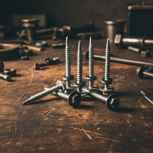 Tornillo Autoperforante de Cabeza Hexagonal Modelo PDC 12, Acero al Carbono Clase 4.8 6.8, Rosca Gruesa Zincada/Galvanizada, Arandela EPDM Adhesiva - Product Image 1