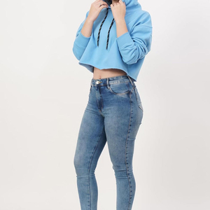 Sudadera corta con capucha de diseño nuevo y logotipo personalizado para mujer, informal, de algodón suave, con estampado, ecológica. - Product Image 4