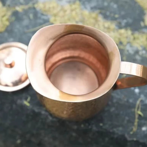 Copper jug set for temple dining <b>water</b> serving use metal set with <b>glasses</b> durable reusable kitchen dining drinkware - Product Image 1