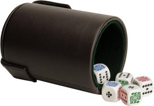 Copa de Dados de Cuero con 5 Dados Blancos de D&D, Estilo Clásico, Almacenamiento Duradero para Juegos de Mesa, Uso para Adultos - Product Image 2